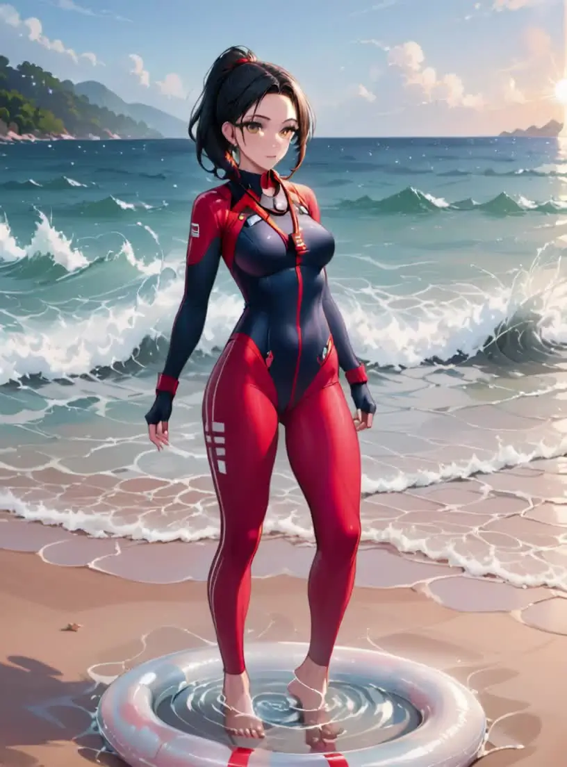 Ilustração de uma personagem adulta em estilo anime